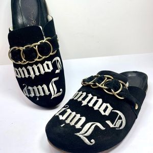 Juicy Couture  RARE Y2K Vintage MADE IN ITALY suede Lined Mules Womans Size 7